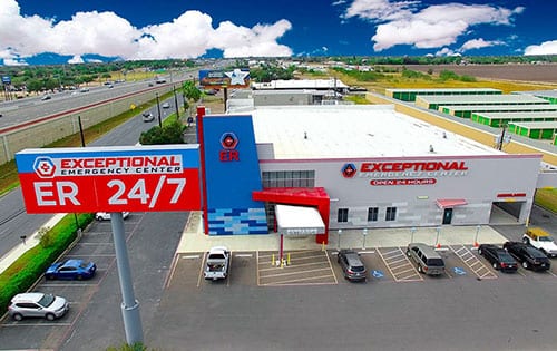 Exterior view of building with a large main entrance